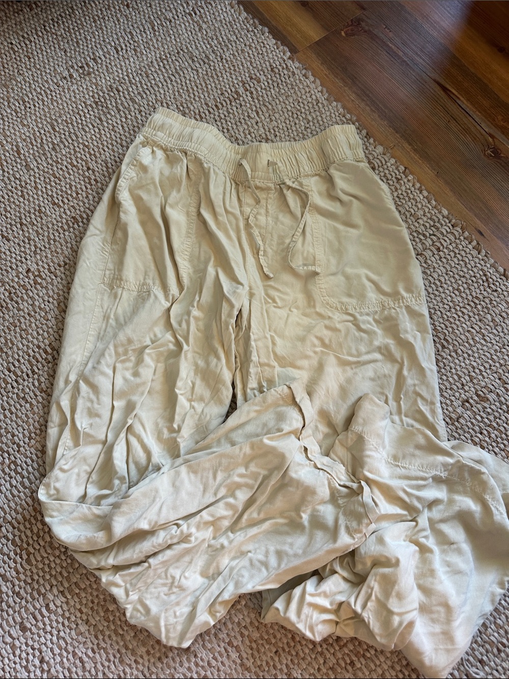 PINK Victoria's Secret Lightweight Drawstring Lounge Pants — Cream